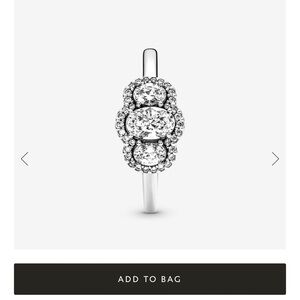 Pandora Three Stone Vintage ring sz. 7